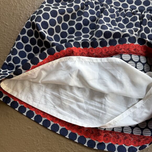 Kate Spade Bubble Skirt Sz 4 Navy Blue & White Lace Lined The Rules With Pockets - Picture 11 of 16